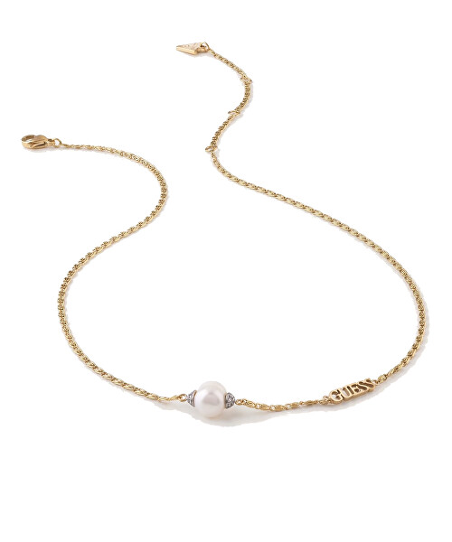 Pôvabný pozlátený náhrdelník s perlou Underwater Love JUBN02268JWYGT/U