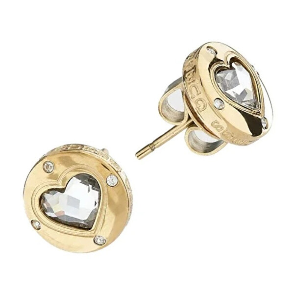 Romantische vergoldete Ohrringe Rolling Hearts JUBE03349JWYGT/U