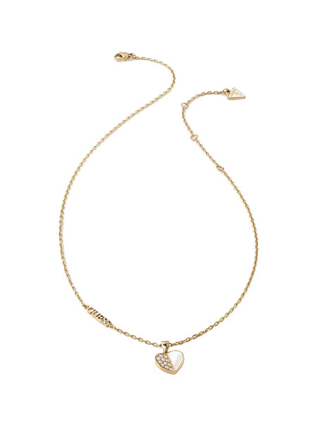 Romantický pozlacený náhrdelník Lovely Guess JUBN03041JWYGWHT/U