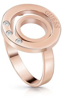 Ružovo pozlátený prsteň s kryštálmi UBR29008