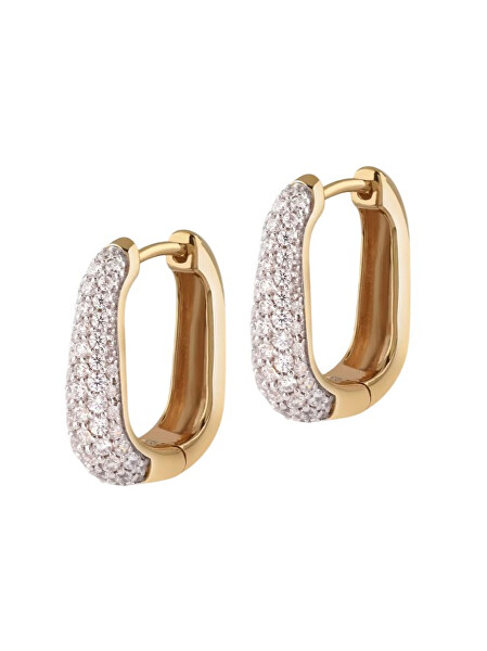 Slušivé pozlacené náušnice s krystaly Nuances JSBE04499JWYGT/U