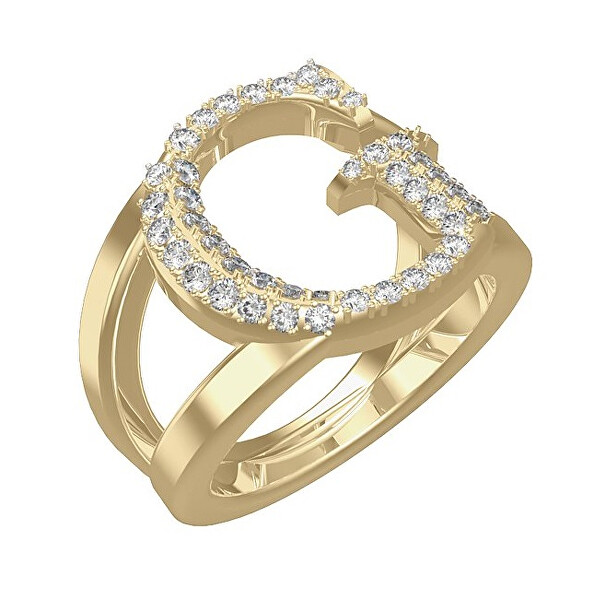 Elegante anello placcato oro con zirconi JUBR02218JWYG