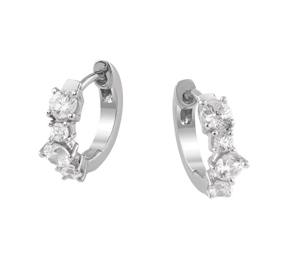 Stříbrné kruhy s kubickými zirkony Jardin JSBE04467JWRHT/U