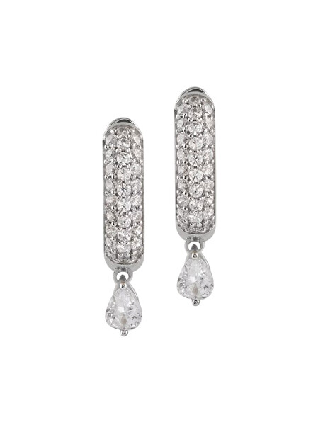 Stylové stříbrné náušnice s krystaly Nuances JSBE04510JWRHT/U