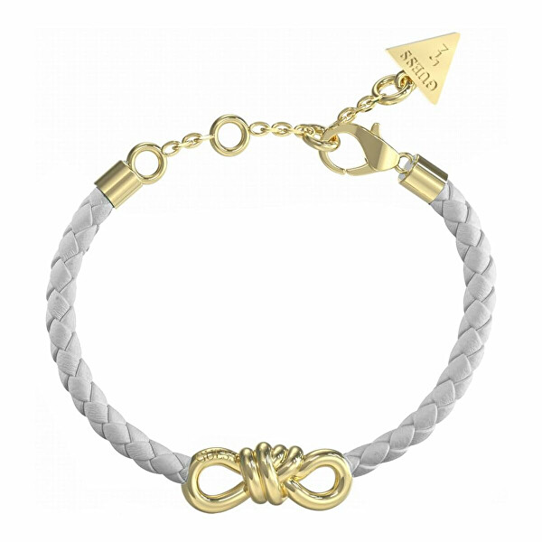 Bracciale di stile in pelle bianca e con fiocco JUBB04003JWYGWHT/U