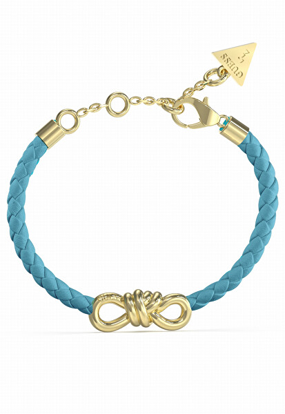 Bracciale di stile in pelle turchese e con fiocco JUBB04003JWYGTQT/U