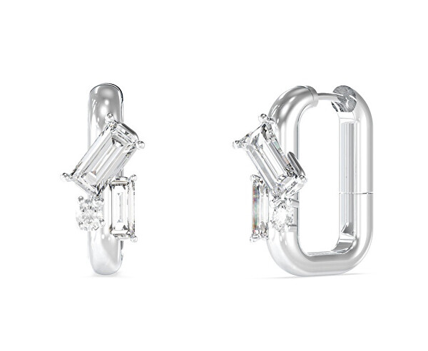 Třpytivé oválné náušnice z oceli Chandelier JUBE05361JWRHT/U