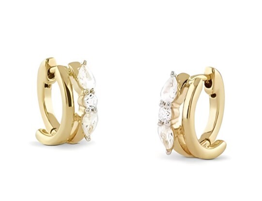 Úchvatné pozlacené náušnice s kubickými zirkony Nuances JSBE04514JWYGT/U