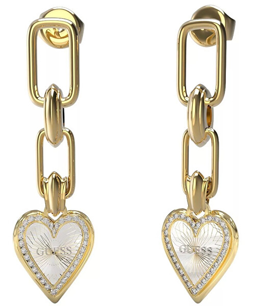 Romantické pozlacené náušnice se zirkony Love Me Tender JUBE03236JWYGRHT-U