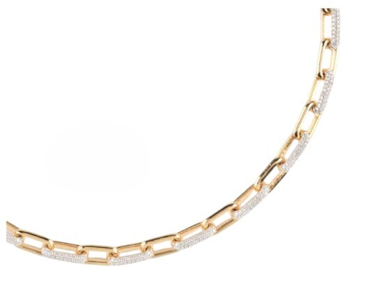 Výrazný pozlacený náhrdelník s kubickými zirkony Nuances JSBN04588JWYGT/U