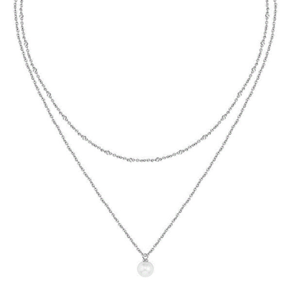 Krásný dvojitý náhrdelník se syntetickou perlou Cora 1580269