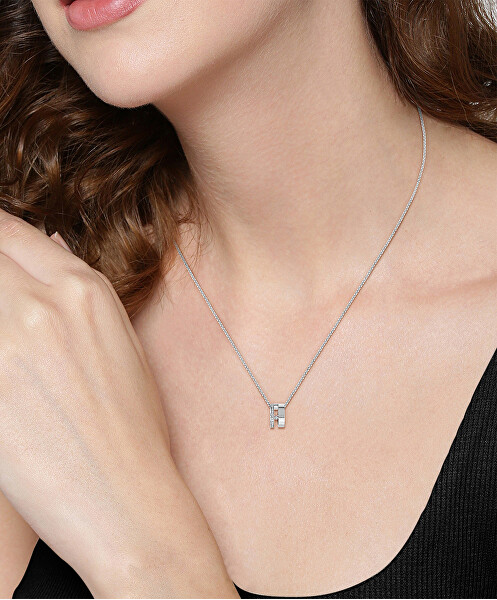 Módní ocelový náhrdelník s krystaly Lyssa 1580348