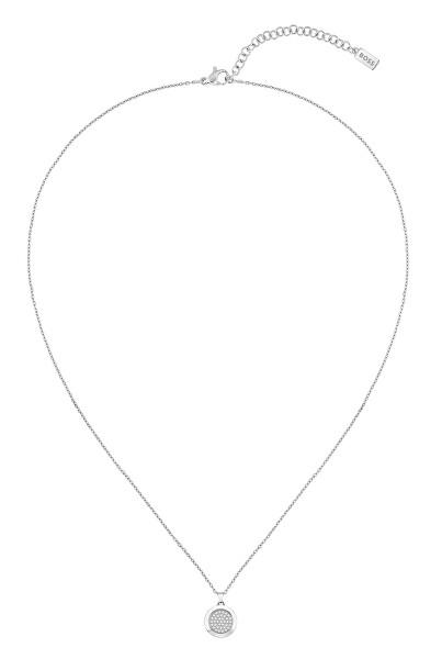 Oslnivý oceľový náhrdelník s kryštálmi Medallion 1580298