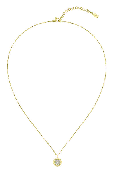 Abbagliante collana placcata in oro con cristalli Medallion 1580300