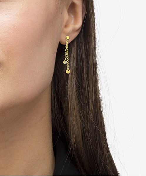 Splendidi orecchini asimmetrici placcati in oro Iris 1580333