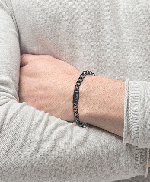 Stilvolles schwarzes Armband für Männer Chain Link 1580145