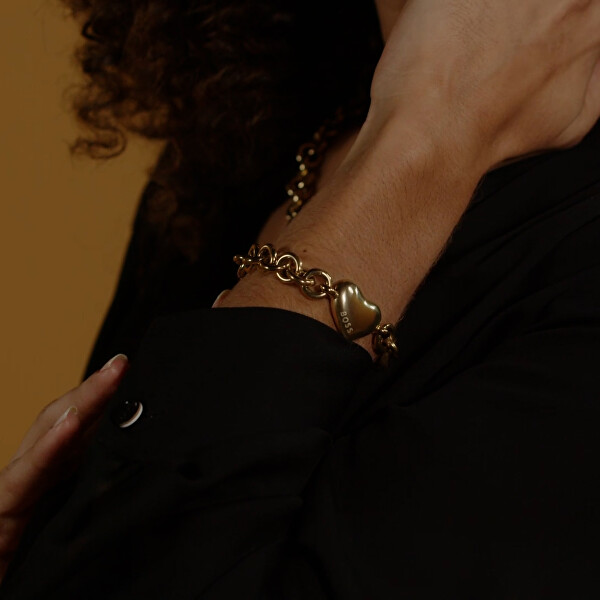 Stylový pozlacený náramek Honey Love 1580639