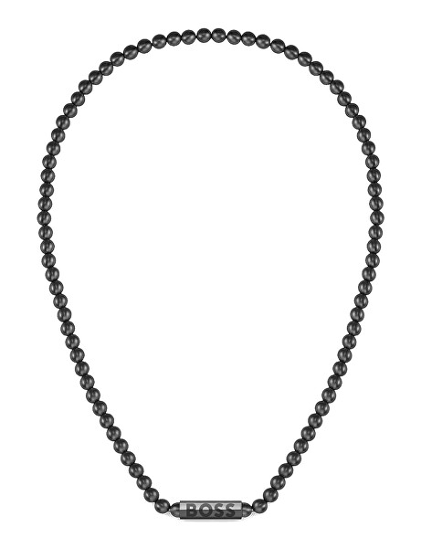 Collana con perle in acciaio nero Sphere 1580657