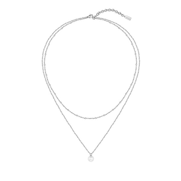 Krásný dvojitý náhrdelník se syntetickou perlou Cora 1580269