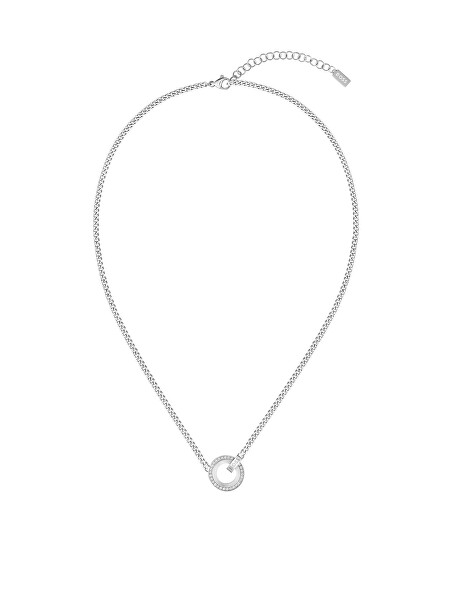 Krásny oceľový náhrdelník so zirkónmi 1580541
