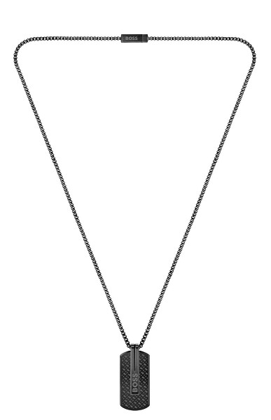 Nadčasový černý pánský náhrdelník Vojenská známka Orlado 1580356