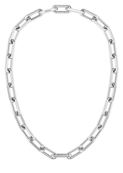 Neprehliadnuteľný oceľový náhrdelník s kryštálmi Halia 1580578