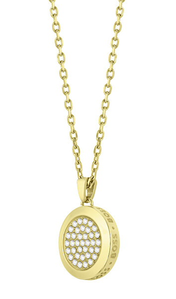 Oslnivý pozlátený náhrdelník s kryštálmi Medallion 1580300