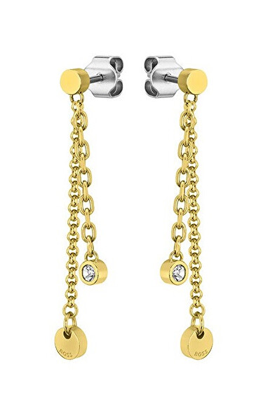 Splendidi orecchini asimmetrici placcati in oro Iris 1580333