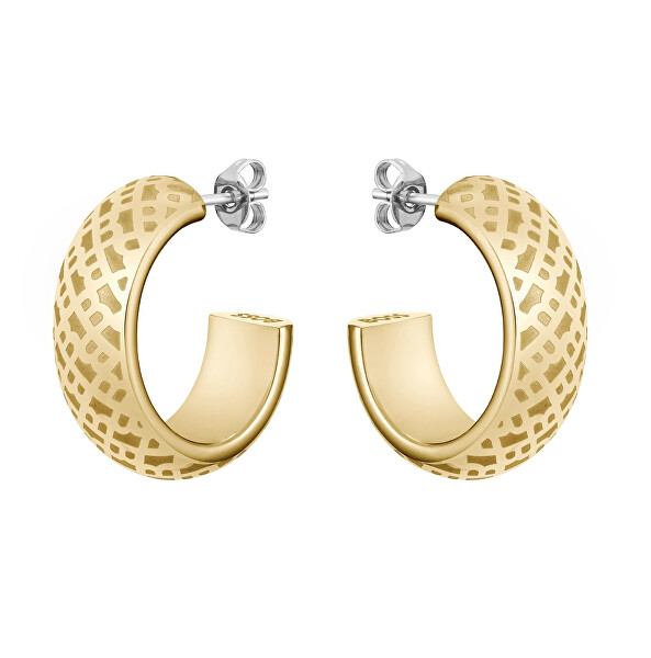 Eleganti orecchini a cerchio placcati in oro 1580566