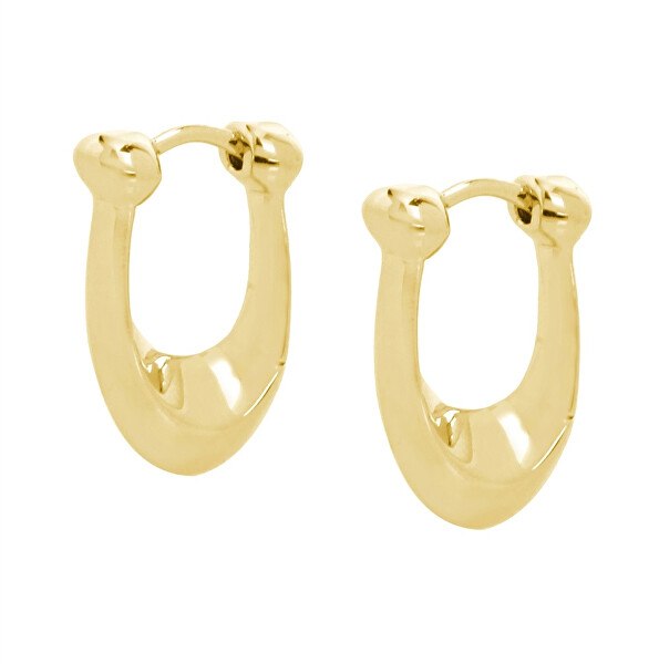 Pozlacené oválné náušnice z mosazi 37351447GLD710