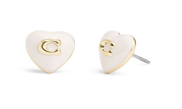 Půvabné srdíčkové náušnice z mosazi 37479226GLD100