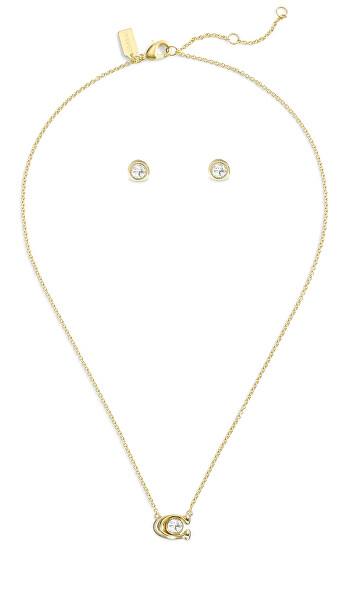 Set pozlacených šperků s krystaly (náhrdelník, náušnice) 37412845GLD110