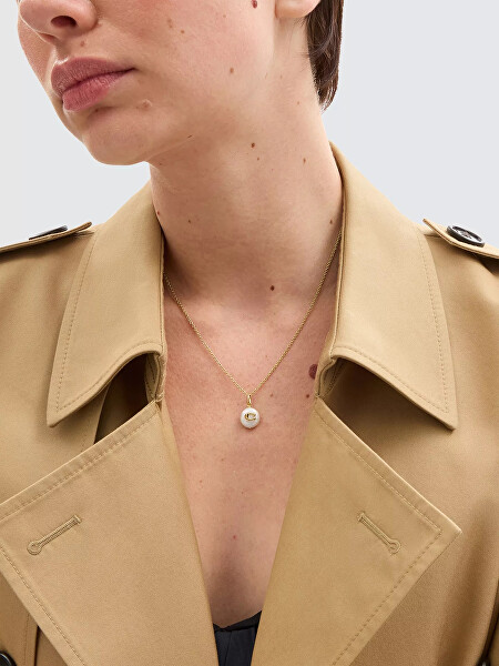 Elegantní pozlacený náhrdelník s perlou 37440611GLD107