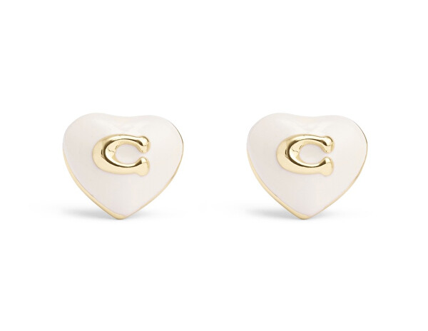 Půvabné srdíčkové náušnice z mosazi 37479226GLD100