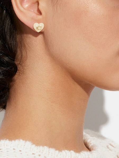 Půvabné srdíčkové náušnice z mosazi 37479226GLD100