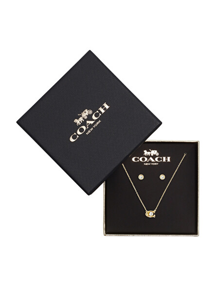 Set pozlacených šperků s krystaly (náhrdelník, náušnice) 37412845GLD110