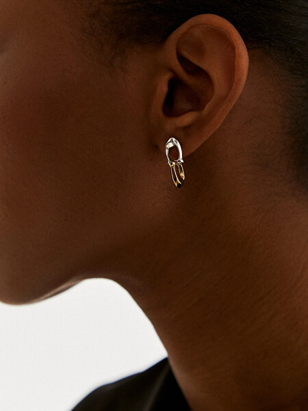 Visací bicolor náušnice z mosazi 37351443TWO974