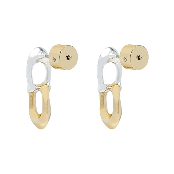 Visací bicolor náušnice z mosazi 37351443TWO974