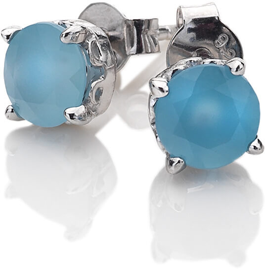 Ezüst fülbevaló kék acháttal Hot Diamonds Anais AE009