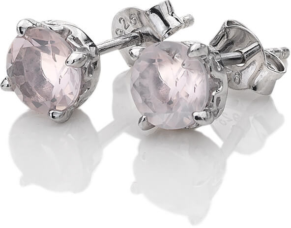 Ezüst fülbevaló  Hot Diamonds Anais rózsaszín kvarc AE010