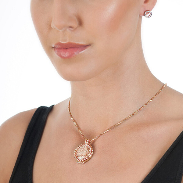 Silberne Ohrringe Hot Diamonds Emozioni Saturno Rose Gold DE409