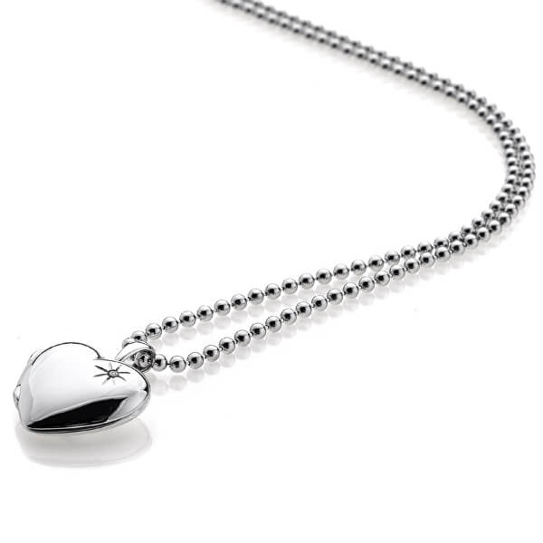 Strieborný náhrdelník Hot Diamonds Memoirs Heart Locket DP495 (retiazka, prívesok)