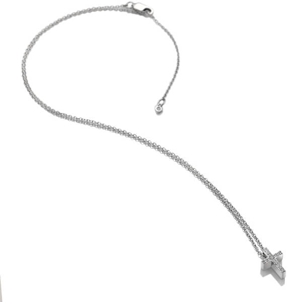 Stříbrný náhrdelník s křížkem Micro Bliss DP696 (řetízek, přívěsek)