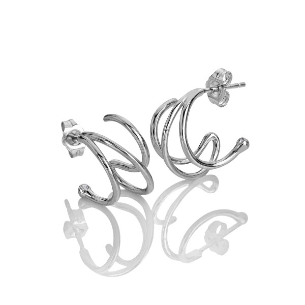 Designové stříbrné náušnice s diamanty Much Loved DE864