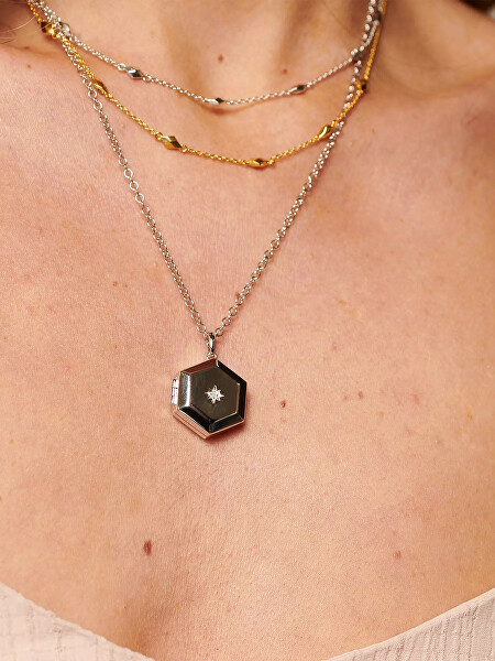 Něžný pozlacený řetízek s diamantem Harlequin DN236