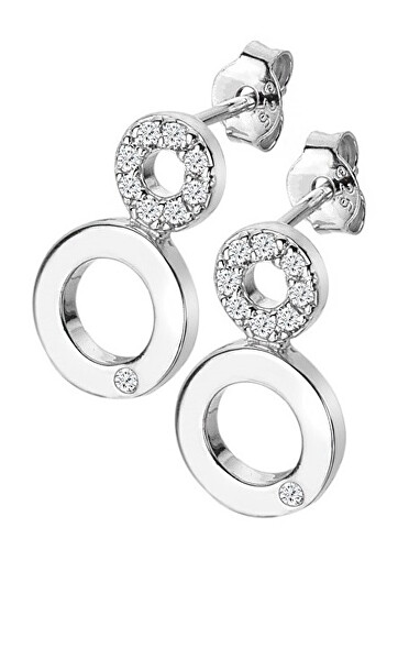 Elegantní stříbrné náušnice s diamanty a topazy Balance DE720
