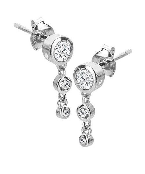 Eleganti orecchini pendenti in argento con diamanti Tender DE748