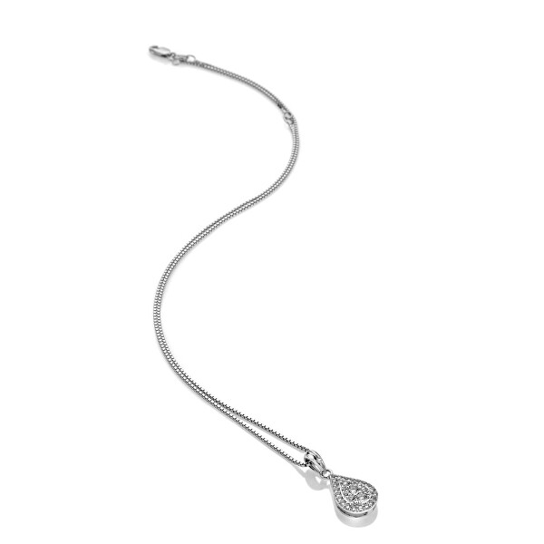 Elegantný strieborný náhrdelník s diamantom a topazy Glimmer DP913 (retiazka, prívesok)