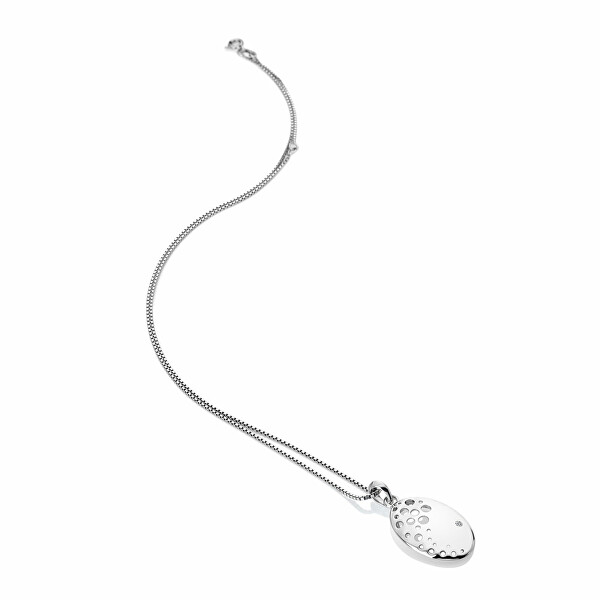 Elegantní stříbrný náhrdelník s diamantem Spritz DP862 (řetízek, přívěsek)