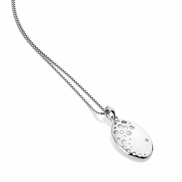 Elegantní stříbrný náhrdelník s diamantem Spritz DP862 (řetízek, přívěsek)